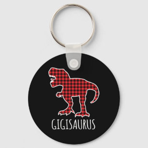 Gigisaurus Buffalo Plaid Dinosaur Grappige Matchin Sleutelhanger