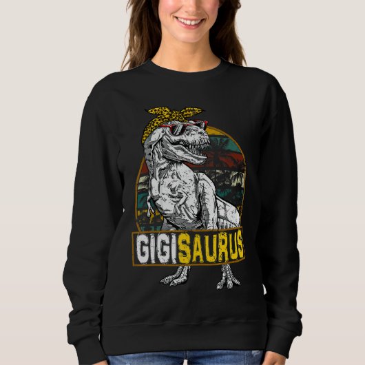 Gigisaurus Leopard Rex Dinosaur Gigi Saurus Trui (Voorkant)