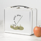 Gij, meisje, metalen lunchbox. (In situ)