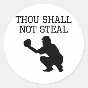 Gij zult niet stallen ronde sticker