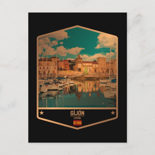 Gijón Briefkaart (Voorkant)