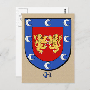 Gil Ancestral Heraldic Shield Briefkaart