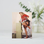 Gil Elvgren - een verfrissende lift -  pin omhoog Briefkaart (Staand voorkant)