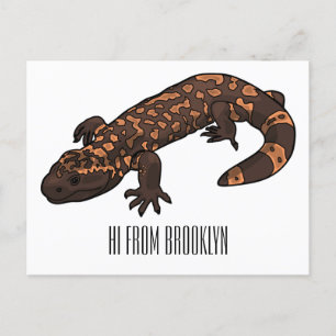 Gila monster cartoon illustratie briefkaart