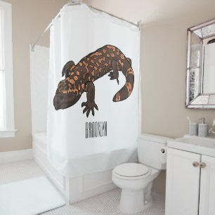 Gila monster cartoon illustratie douchegordijn
