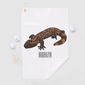 Gila monster cartoon illustratie golfhanddoek (Insitu)