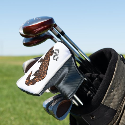 Gila monster cartoon illustratie golfheadcover (Insitu)