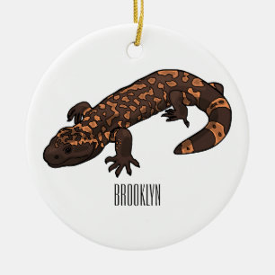 Gila monster cartoon illustratie keramisch ornament