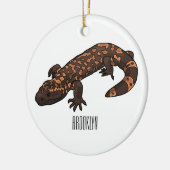 Gila monster cartoon illustratie keramisch ornament (Links)