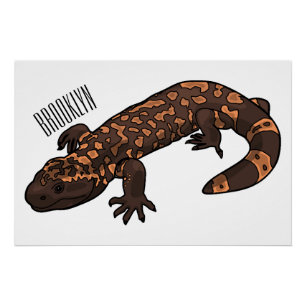 Gila monster cartoon illustratie perfect poster
