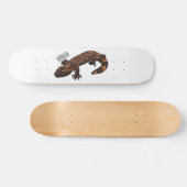 Gila monster cartoon illustratie skateboard (Horizontaal)