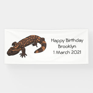 Gila monster cartoon illustratie spandoek