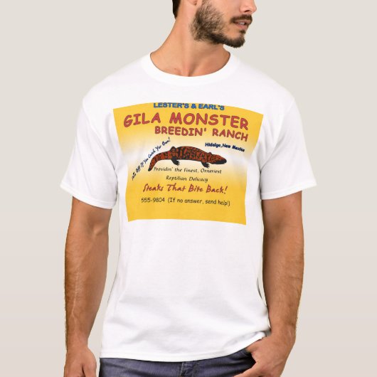 Gila Monster Steaks T-shirt (Voorkant)