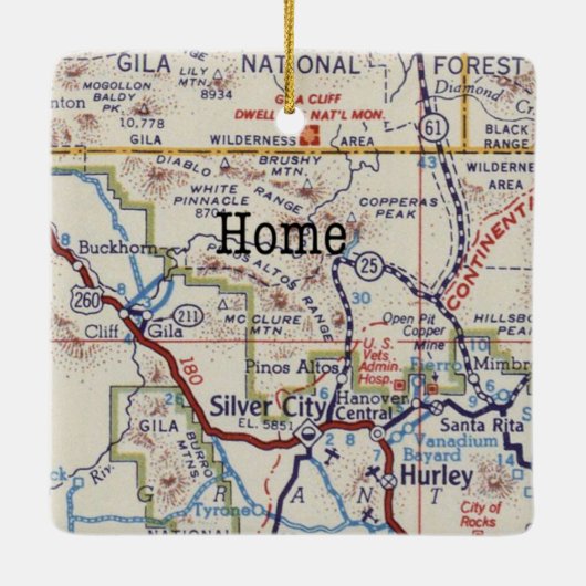 Gila National Forest Silver City Kerstmenormense Keramisch Ornament (Achterkant)
