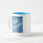 Gila Wilderness New Mexico houtnerf Tweekleurige Koffiemok (Voorkant links)