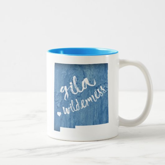 Gila Wilderness New Mexico houtnerf Tweekleurige Koffiemok (Rechts)