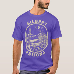 Gilbert Arizona Linocut Verdrietige Woestijn Illus T-shirt