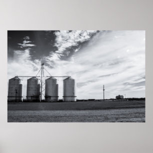 Gilbert Arizona Silos in zwart-wit Poster