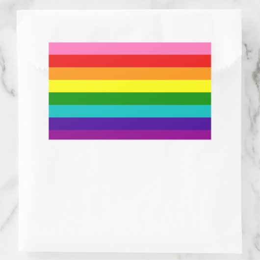 Gilbert Baker Gay Pride Flag Rainbow Stripe Rechthoekige Sticker (Tas)