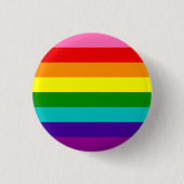 Gilbert Baker Gay Pride Flag Rainbow Stripe Ronde Button 3,2 Cm (Voorkant)