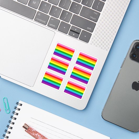 Gilbert Baker Pride Flag Sticker Pack (Laptop met iPhone)