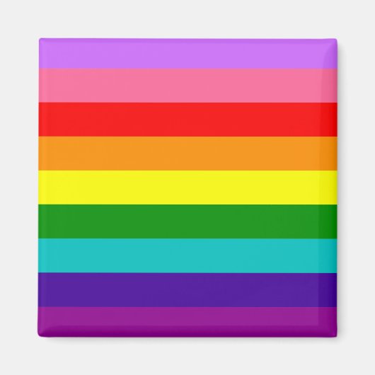 Gilbert Baker’s 9-Stripe Rainbow Flag Magneet (Voorkant)