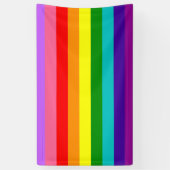 Gilbert Baker’s 9-Stripe Rainbow Flag  Spandoek (Verticaal)