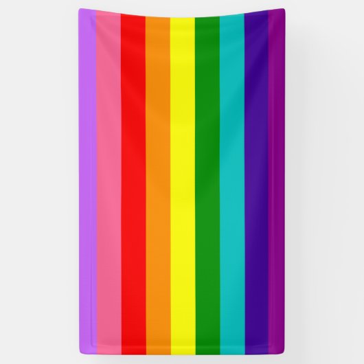Gilbert Baker’s 9-Stripe Rainbow Flag  Spandoek (Verticaal)