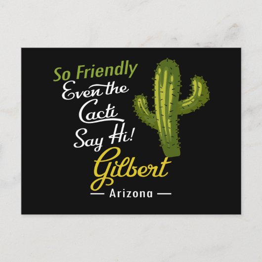Gilbert Cactus Funny Retro Briefkaart (Voorkant)