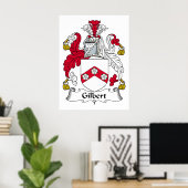 Gilbert Family Crest Poster (Thuiskantoor)