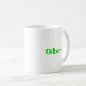 Gilbert Nom Mug Texte vert (Devant droit)