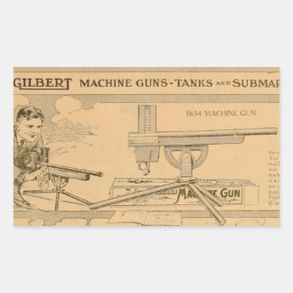Gilbert toy's Machine Pistool 1919 Rechthoekige Sticker