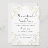 Gilded Age trouwuitnodiging wit Kaart (Voorkant)