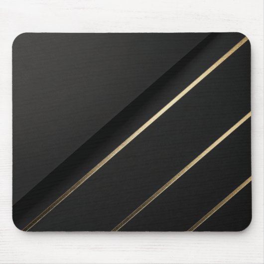 Gilded Alignment — Minimalist Black & Gold Muismat (Voorkant)