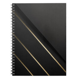 Gilded Alignment — Minimalist Black & Gold Notitieboek
