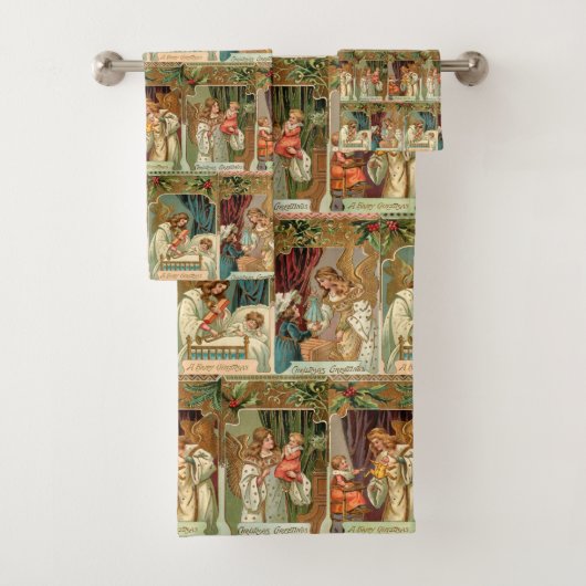  Gilded Angels, Kinderen en Greenery Bad Handdoek (Insitu)