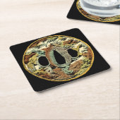 Gilded Asian Medallion by Vision Studio Vierkante Kartonnen Onderzetter (Schuin)