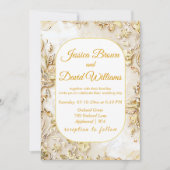 Gilded Bloom Classic Wedding Invitation Kaart (Voorkant)