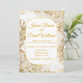 Gilded Bloom Classic Wedding Invitation Kaart (Staand voorkant)