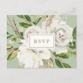 Gilded Blooms Bruiloft RSVP Briefkaart (Voorkant)