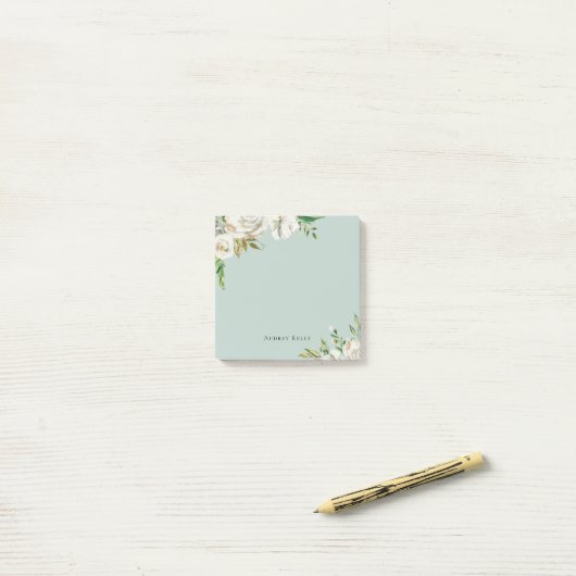 Gilded Blooms Personalized Monogrammed Post-it® Notes (Op bureau)