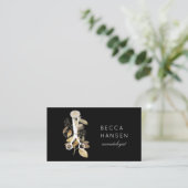 Gilded Botanical Salon Scissors Logo Appointment Visitekaartje (Staand voorkant)