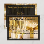 Gilded Bubbly 50ste verjaardagsfeestje Kaart (Voorkant / Achterkant)