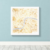 Gilded City Map of London Canvas Afdruk (Insitu (Houten vloer))