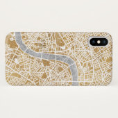 Gilded City Map of London Case-Mate iPhone Case (Achterkant (horizontaal))