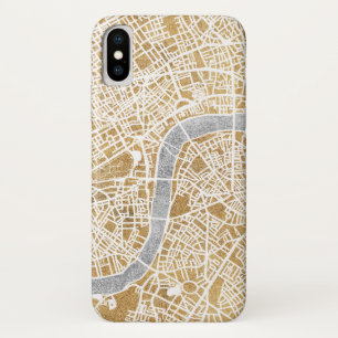 Gilded City Map of London iPhone X Hoesje