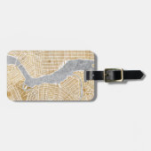 Gilded City Map of New York Bagagelabel (Voorkant horizontaal)