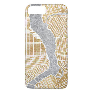 Gilded City Map of New York iPhone 8 Plus / 7 Plus Hoesje