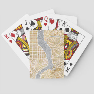 Gilded City Map of New York Pokerkaarten