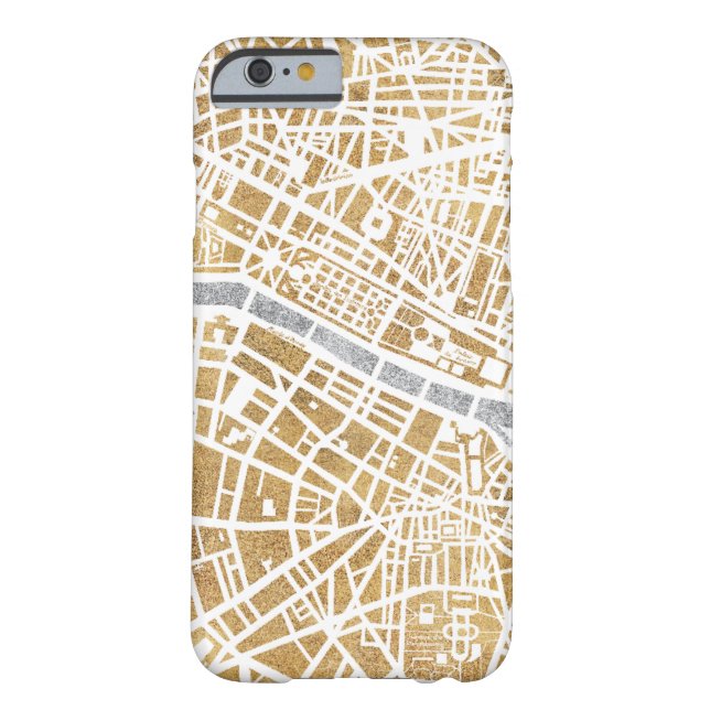 Gilded City Map of Paris Case-Mate iPhone Case (Achterkant)